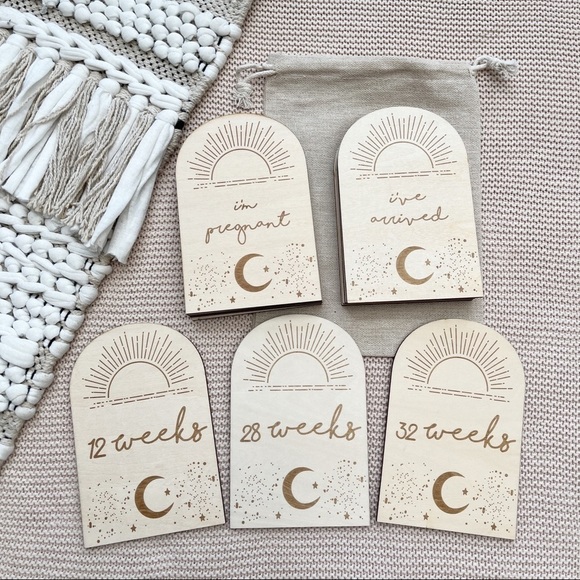 Other - Pregnancy Milestone Plaques | Set 15 Boho Style